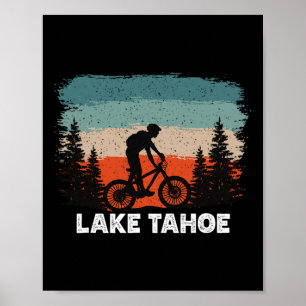 Lake Tahoe Mountainbiken Sonnenuntergang Retro Vin Poster