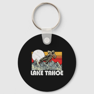 Lake Tahoe Mountainbiken Vintage Retro 80er-Vibe Schlüsselanhänger