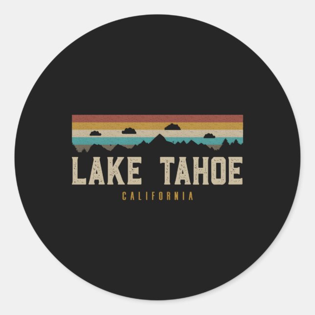 Lake Tahoe Mountains Wandern Camg California Runder Aufkleber (Vorderseite)