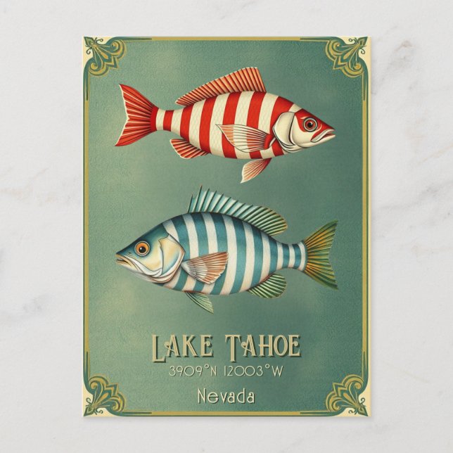 Lake Tahoe Nevada California Fisch Postkarte (Vorderseite)