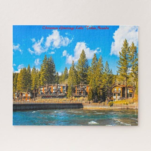 Lake Tahoe Nevada.Christmas Grüße Puzzle (Horizontal)