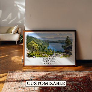 Lake Tahoe Nevada Poster, Aquarell, Maßgeschneider Poster