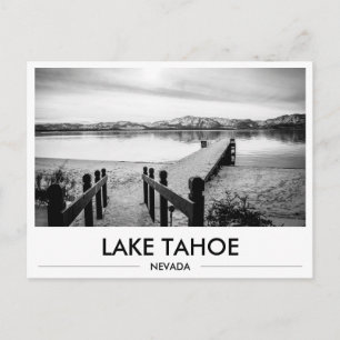 Lake Tahoe Nevada Schneebrücke Foto Schwarz & Weiß Postkarte