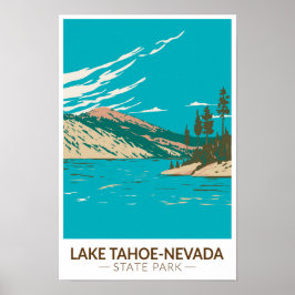 Lake Tahoe Nevada Staat Park Nevada Vintag Poster