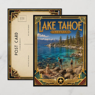 Lake Tahoe Nevada Vintage Art Deco Golden Age Postkarte