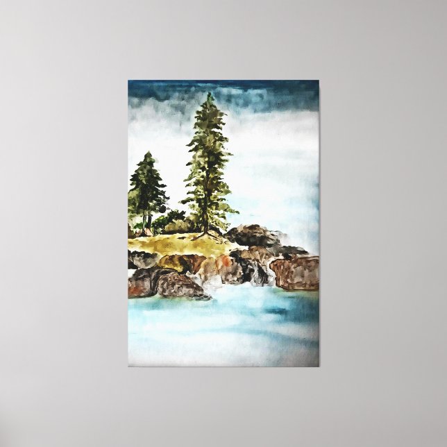 Lake Tahoe Painting Leinwanddruck (Vorderseite)