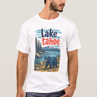 Lake Tahoe Park Landschaft Süßer Bär T-Shirt