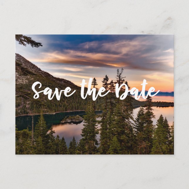 Lake Tahoe - Save the Date Postkarte (Vorderseite)
