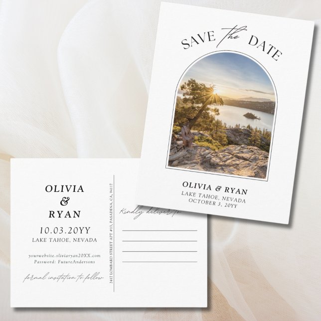 Lake Tahoe Save the Date Postkarte für Hochzeiten (Lake Tahoe Save the Date Postcard for Weddings)