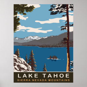 Lake Tahoe, Sierra Nevada Gebirge, Reise Poster