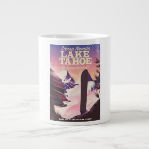 Lake Tahoe Sierra Nevada USA Snowboarden Poster Jumbo-Tasse