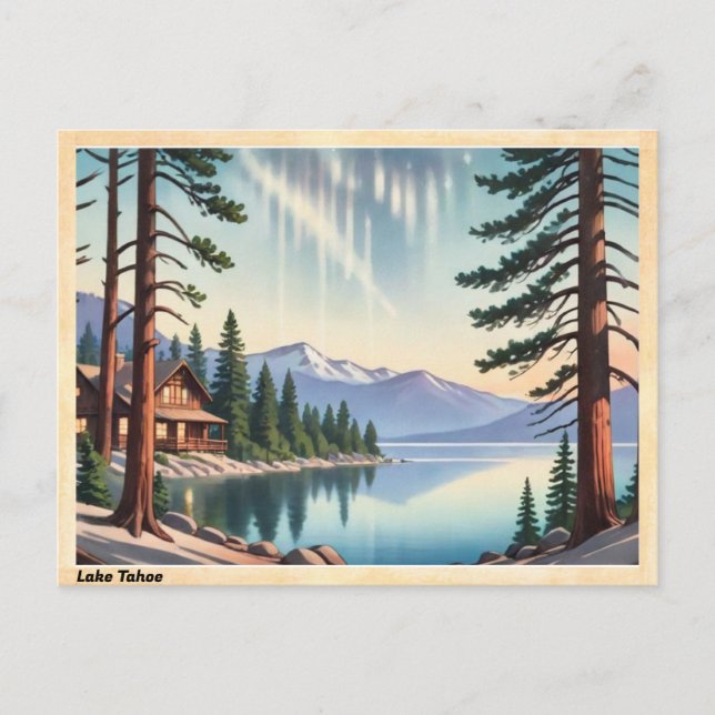 Lake Tahoe Sierra Nevada Vintag Postkarte (Vorderseite)