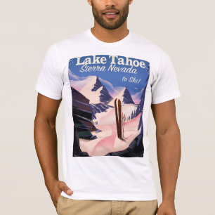 Lake Tahoe Sierra Nevada Vintage-Ski-Poster T-Shirt