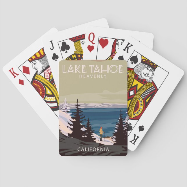 Lake Tahoe, Ski Himmlische Spielkarten (Rückseite)