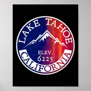 Lake Tahoe Skifahren Winter Souvenir Reise Ski Kal Poster