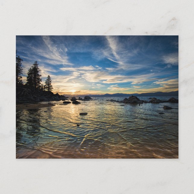 Lake Tahoe Sunset Postkarte (Vorderseite)