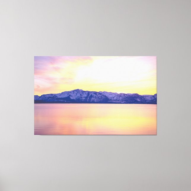 Lake Tahoe Sunset Wall Art, 60x38 Grosse Leinwand (Vorderseite)