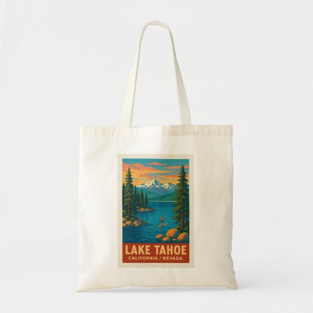 Lake Tahoe Vintage Reiseplster Tragetasche (Vorne)