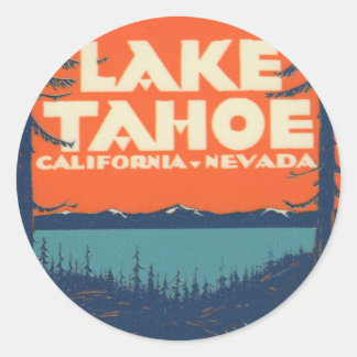 Lake Tahoe Vintage Travel Decal Design Runder Aufkleber