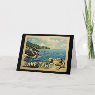 Lake Tahoe Vintage Travel Karte