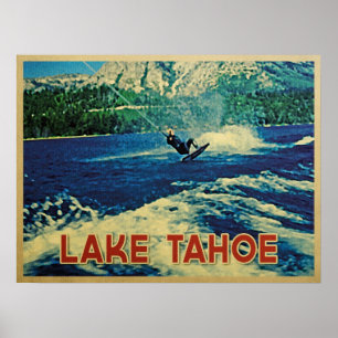 Lake Tahoe Wasserskifahrer Poster