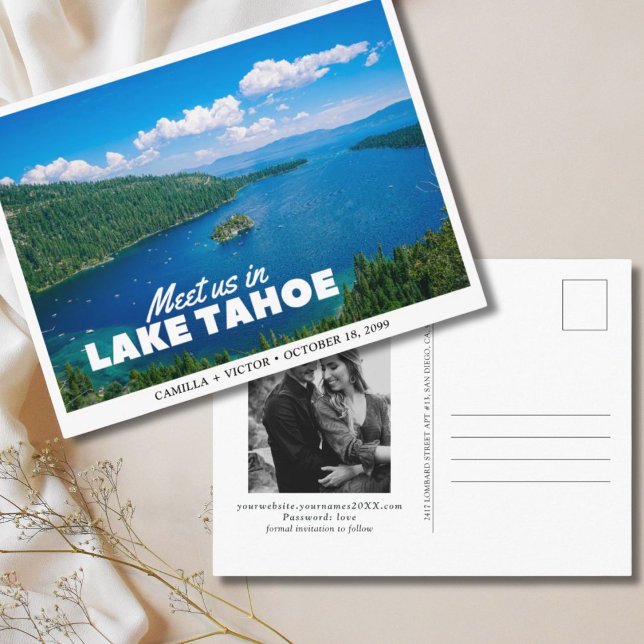 Lake Tahoe Wedding Save the Date Postcard Postkarte (Lake Tahoe Wedding Save the Date Postcard
)