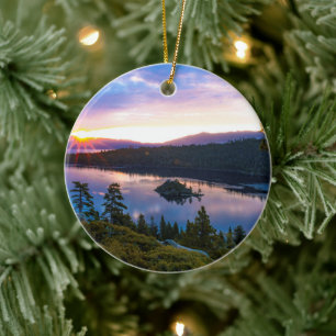 Lake Tahoe Weihnachtsbaum Keramik Ornament