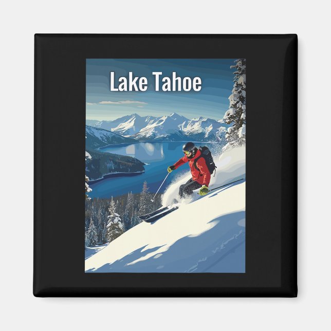 Lake Tahoe Winter Skiing Adventure  Magnet (Vorne)
