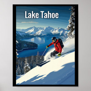 Lake Tahoe Winter Skivergnügung Poster
