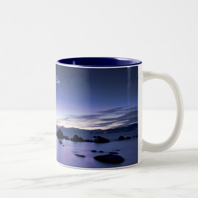 Lake- Tahoekaffee-Tasse Zweifarbige Tasse (Rechts)