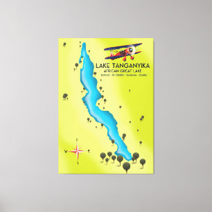 Lake Tanganika Afrikanische Karte Leinwanddruck