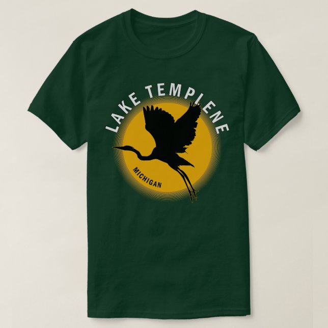 Lake Templene - Michigan Heron Sunrise T-Shirt (Design vorne)