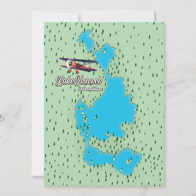 Lake Texcoco Mexiko Seekarte (Vorderseite)