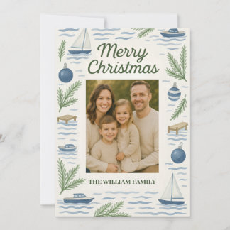 Lake Theme Photo Customizable Christmas Card Feiertagskarte