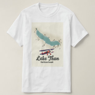 Lake Thun Switzerland Karte T-Shirt