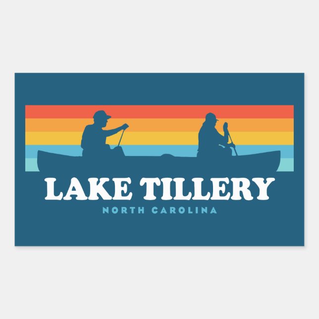 Lake Tillery North Carolina Canoe Rechteckiger Aufkleber (Vorderseite)