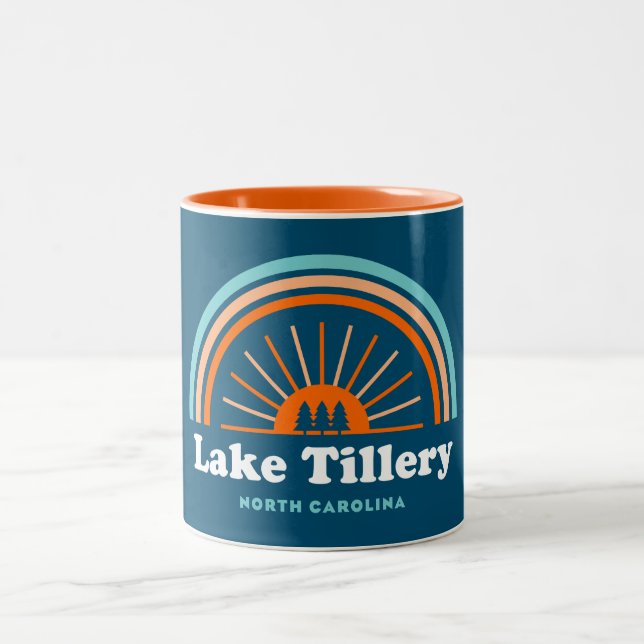 Lake Tillery North Carolina Rainbow Zweifarbige Tasse (Mittel)