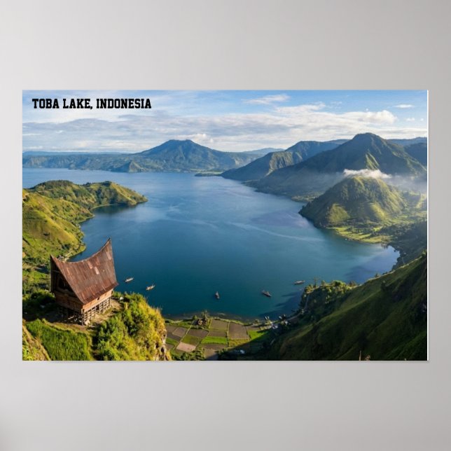 Lake Toba Sumatra Indonesia Volcano Landscape Poster (Vorne)