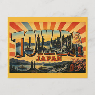 Lake Towada Japan Caldera-See Vintage Art Postkarte