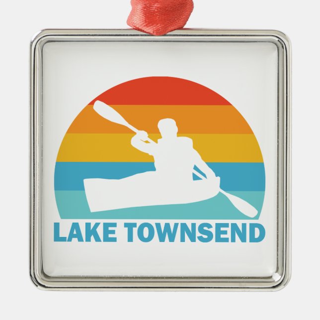 Lake Townsend North Carolina Kayak Ornament Aus Metall (Vorne)