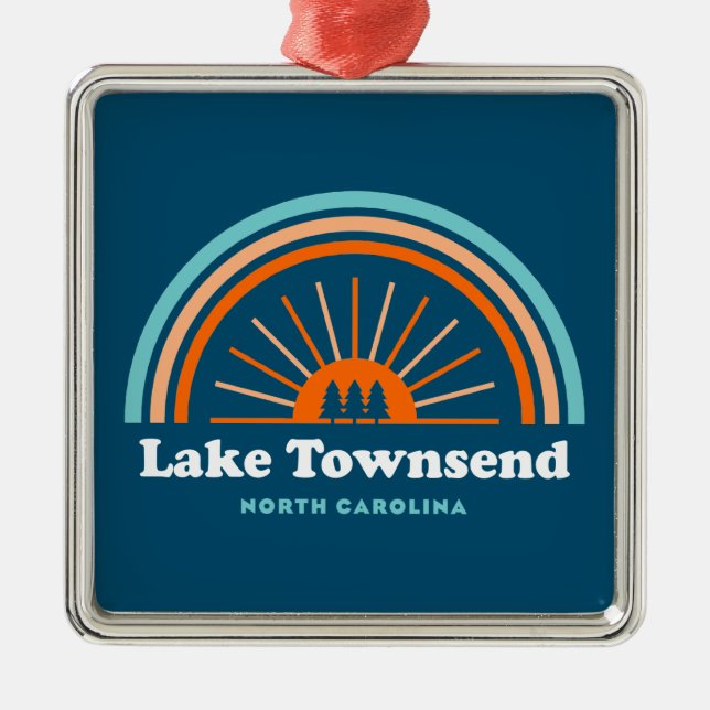 Lake Townsend North Carolina Rainbow Ornament Aus Metall (Vorne)