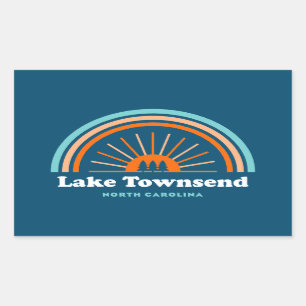 Lake Townsend North Carolina Rainbow Rechteckiger Aufkleber