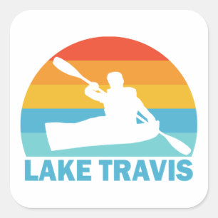 Lake Travis Austin Texas Kajaktour Quadratischer Aufkleber