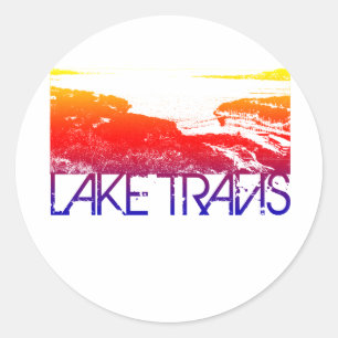 Lake Travis Skyline Design Runder Aufkleber