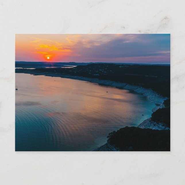 Lake Travis Sunset Postkarte (Vorderseite)