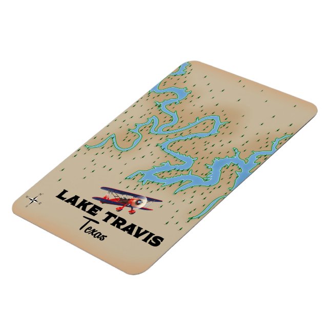 Lake Travis Texas Map Magnet (Linke Seite)