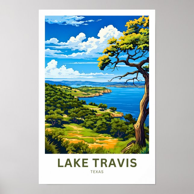 Lake Travis Texas Travel Print Poster (Vorne)