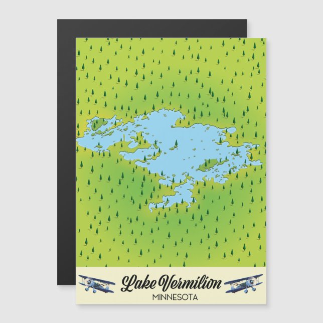 Lake Vermilion Minnesota Karte (Vorne/Hinten)