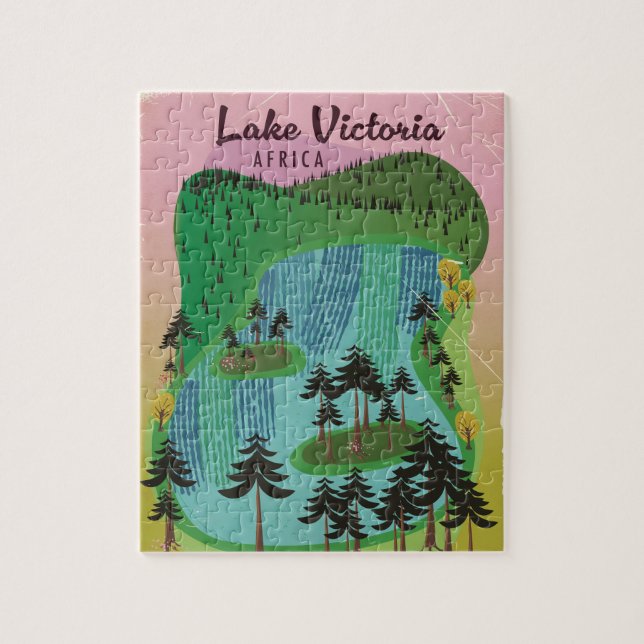 Lake Victoria African travel poster Puzzle (Vertikal)