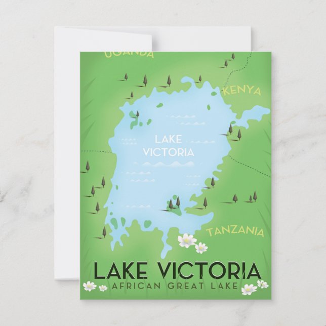 Lake Victoria Map - Africa Great Lake travel Art. (Vorderseite)